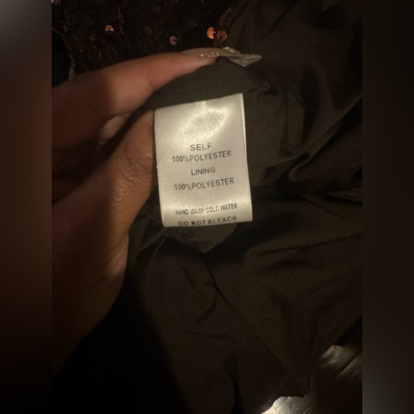 Brown Sequins Maxi Gown with High Slit - Picture 12 of 12